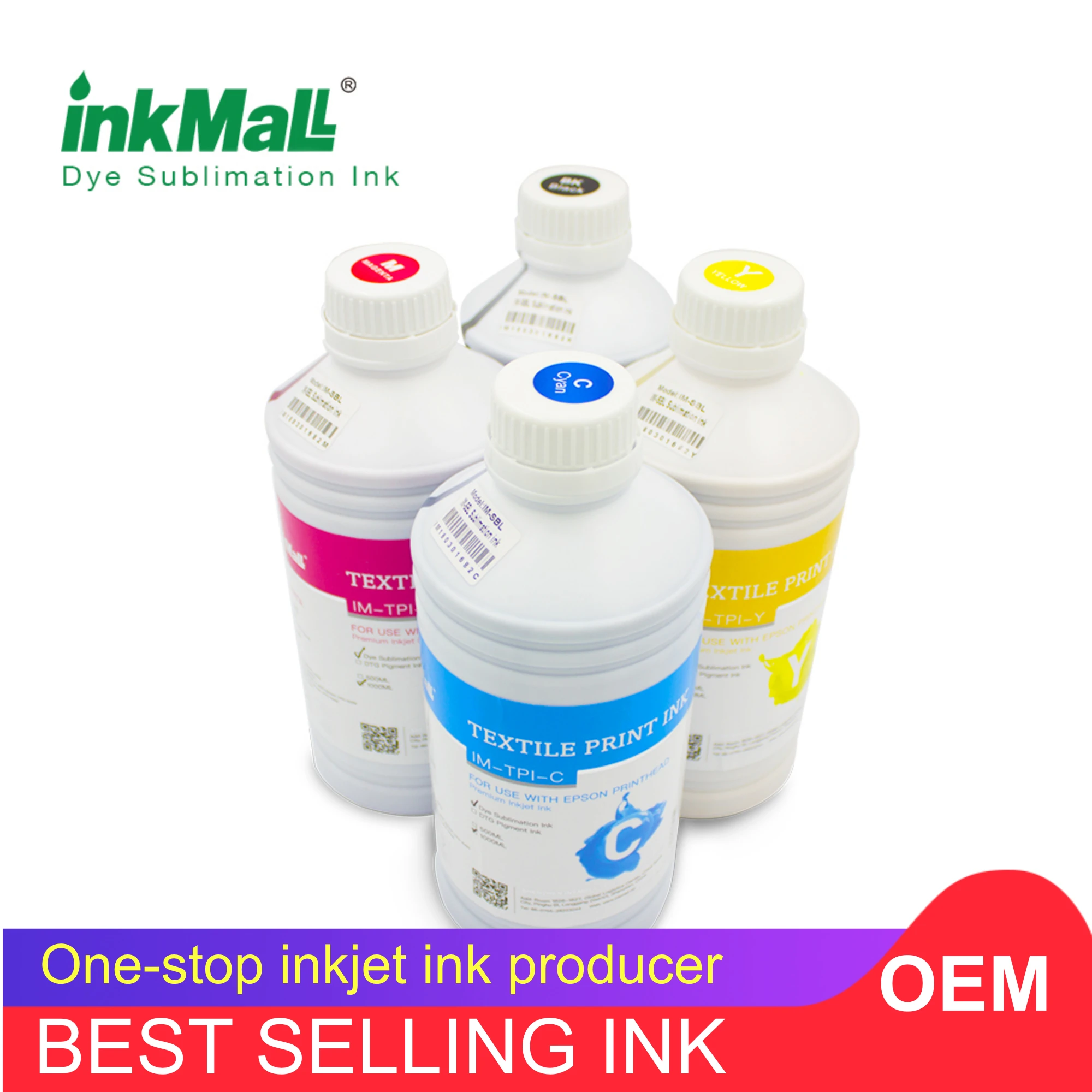 InkMall Excellent Colour Fastness Epson Sublimation Ink for Large format Sublimation Printer with DX5 5113 4720 Printhead