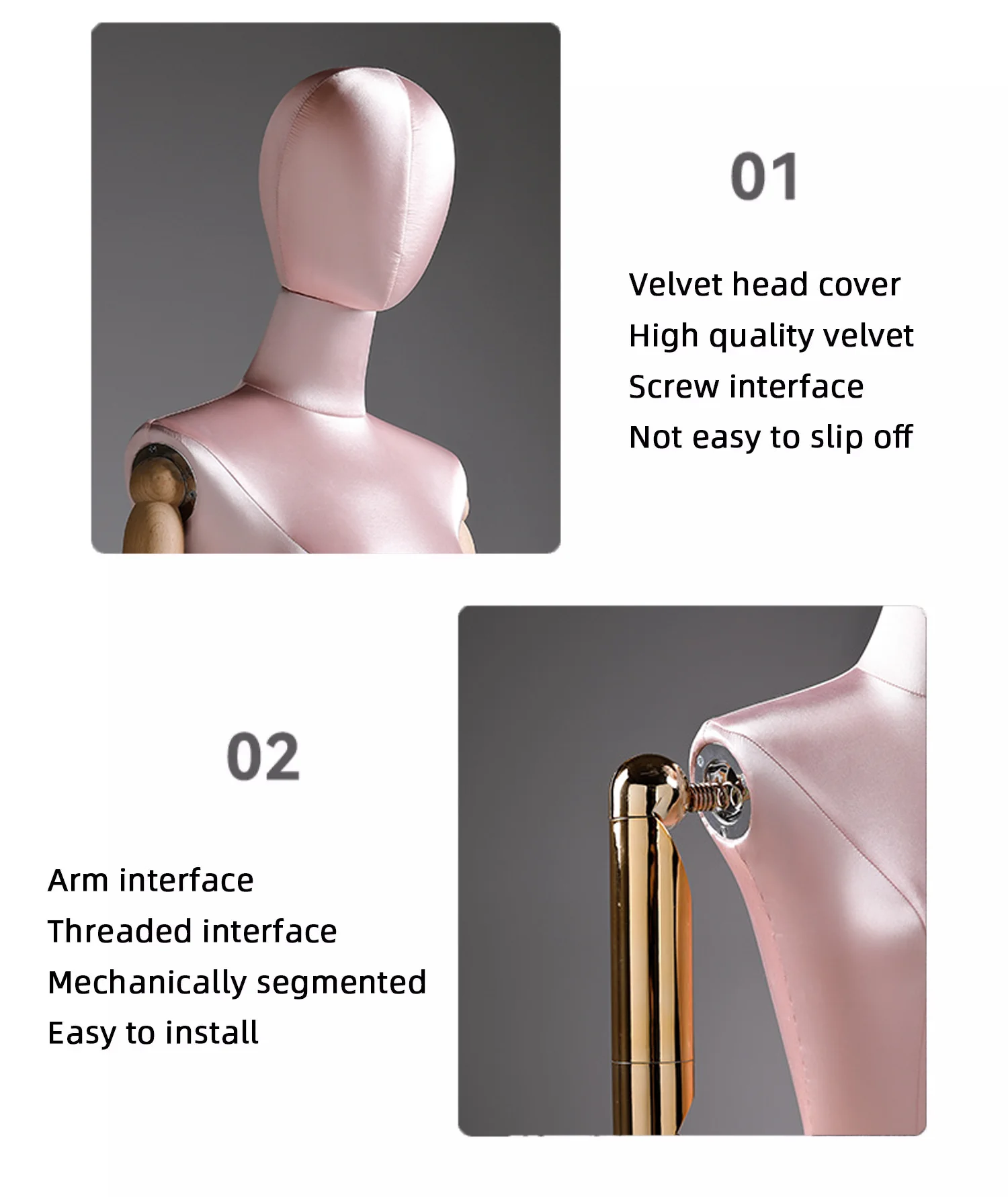 Clothing Store Fashion Lady Display Dress Form Torso Model Women Upper Body Velvet Half Body Femme Magasin Female Mannequin