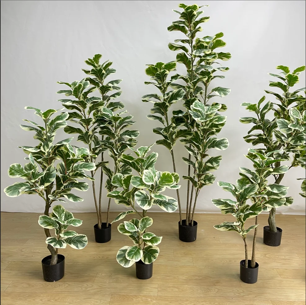 Factory Direct Sale Centerpiece Table Decoration Ficus Iyrata Tree Small Artificial Fiddle Leaf Plant
