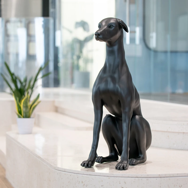 SunrayMascota манекен для собак оптовая продажа сидящая борзая из стекловолокна дисплей