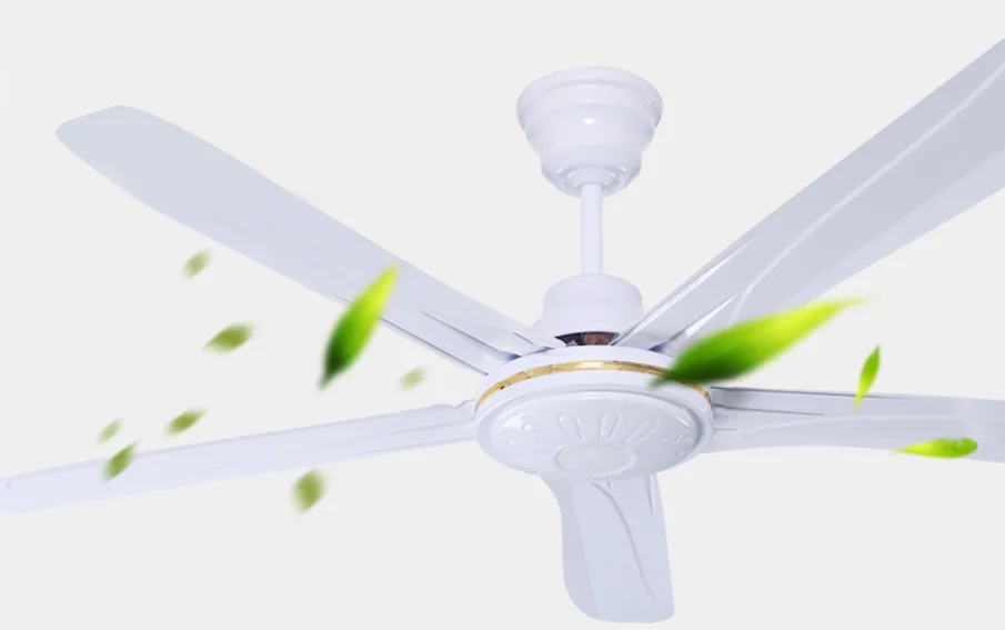56 inch 5 blades 100W DC industry ceiling Fan Electric power source 5 blades ventilation white air cooler