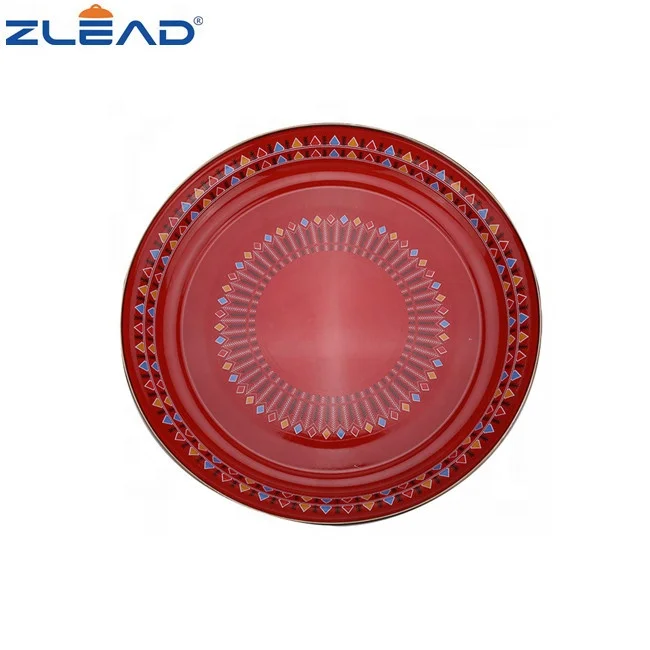Hot Selling Traditional Hand-painted Check Enamel Plate with Gold Rim Plate Dish Round Dinnerware Tableware Kitchenware