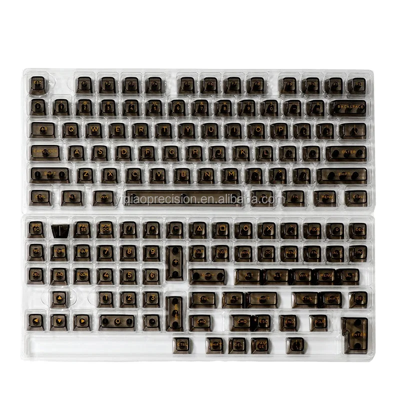 Full Set of 71-Key White Black Transparent Mechanical Keyboard Fabrication Services Product