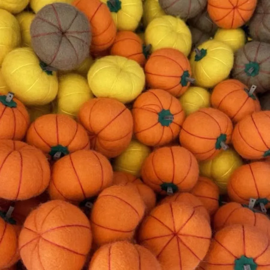 custom size Wool Pumpkins For Crafts Felt Accessories Diy