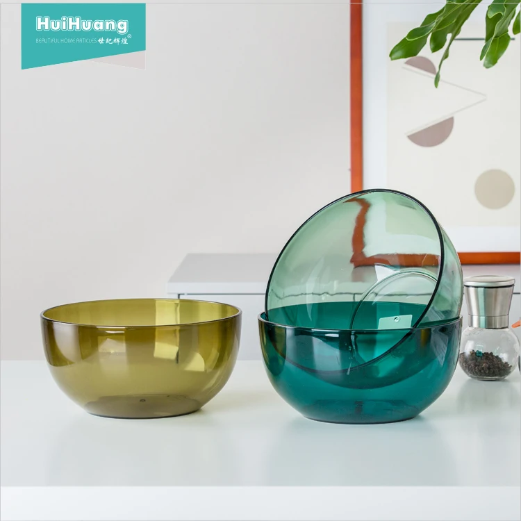 
 Горячая Распродажа, хорошее качество, не содержит БФА, многоразовая круглая прозрачная пластиковая миска для салата, пластиковая миска для салата, большие пластиковые миски  