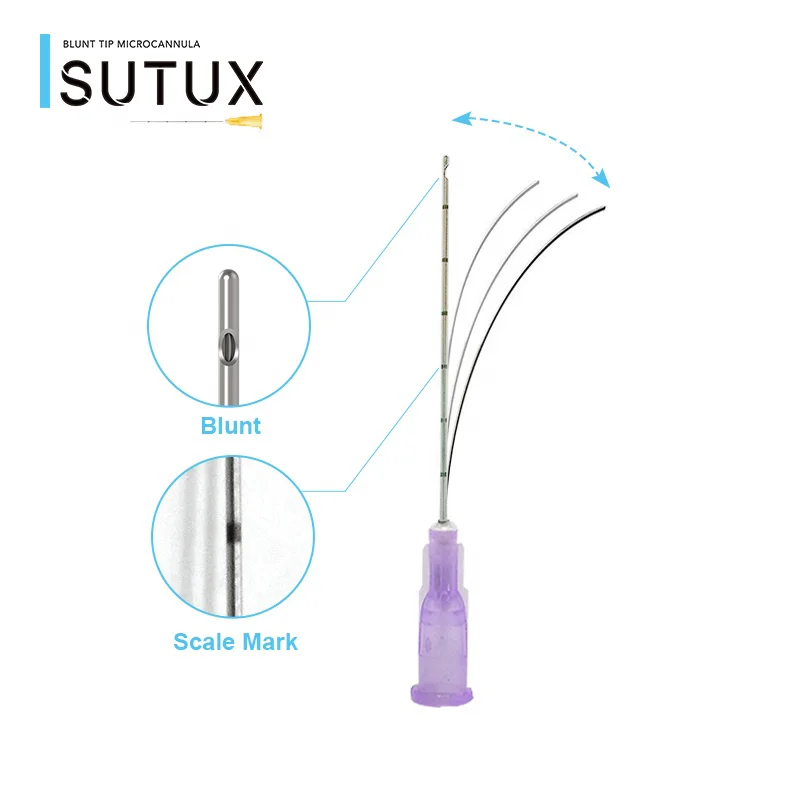 Sutux manufacture series types microcannula syringe blunt needle for buttock filler injection
