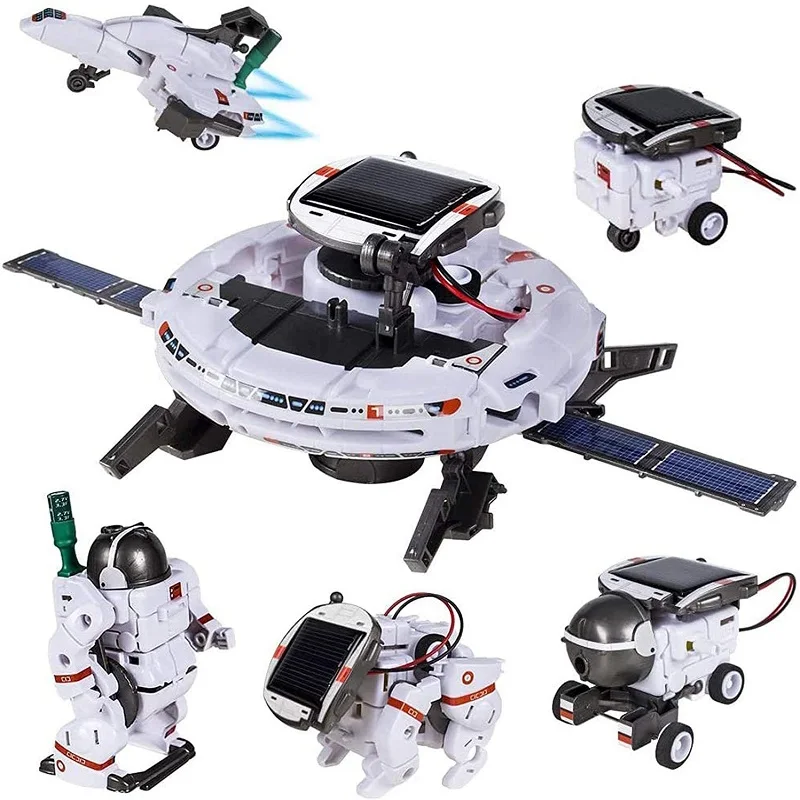 2023 NEW STEM 6 IN 1 Solar Power Construction Kits Children Intelligent Robot Toys Science And Fun Building Block Sets