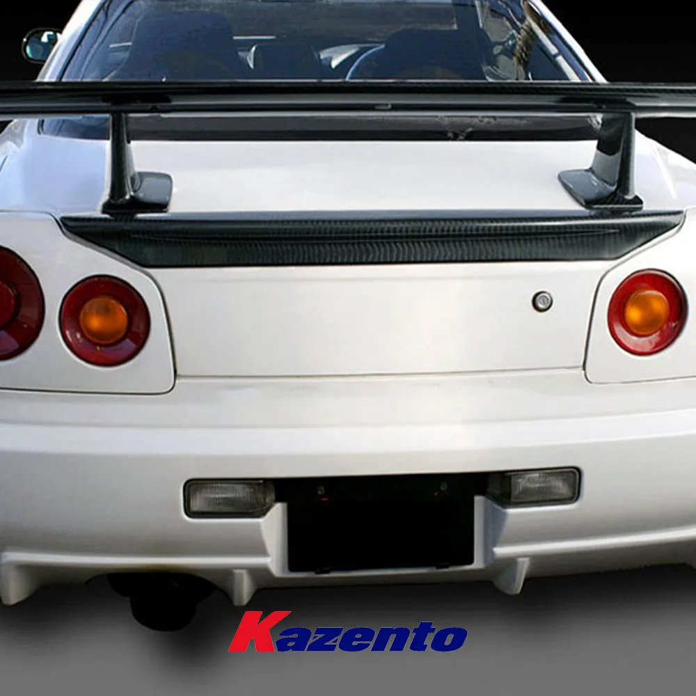 For Nissan Skyline R34 GTR GTT MI Style Fiberglass Unpaint Rear Spoiler Wing Lip