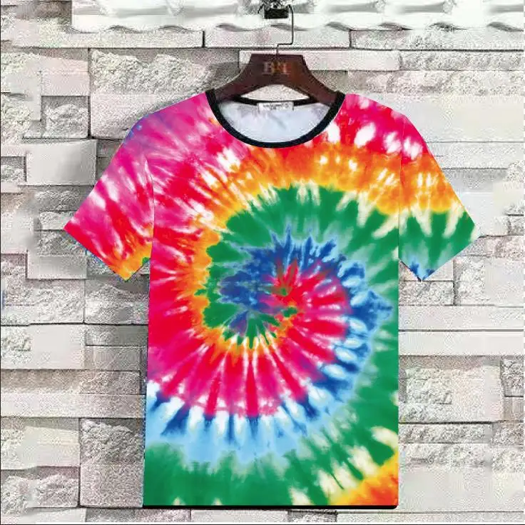 New MOQ Custom T-Shirt 3D Print Psychedelic Tie Dye T-Shirt 3D Printed Casual Multi-Pattern T-Shirts