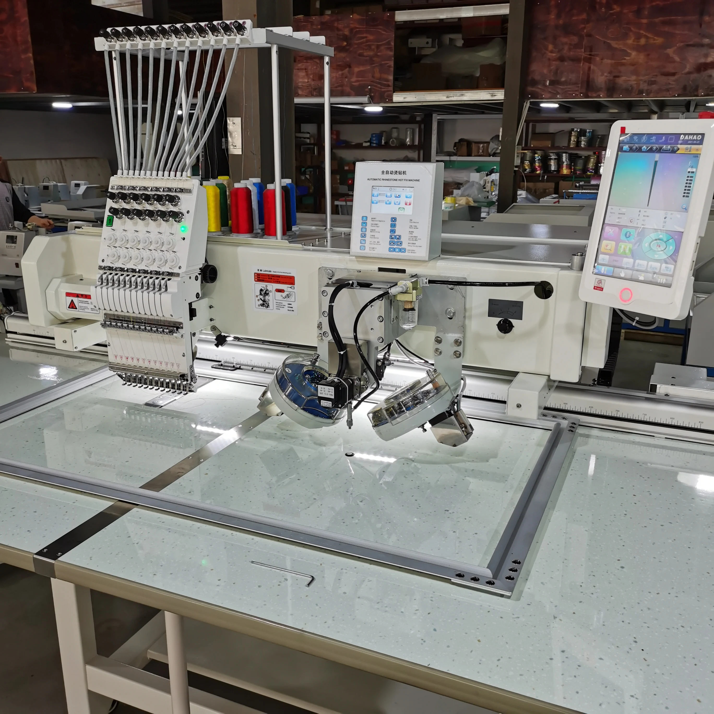 3D Custom 2 in 1 Auto Computerized Embroidery Rhinestone Machine
