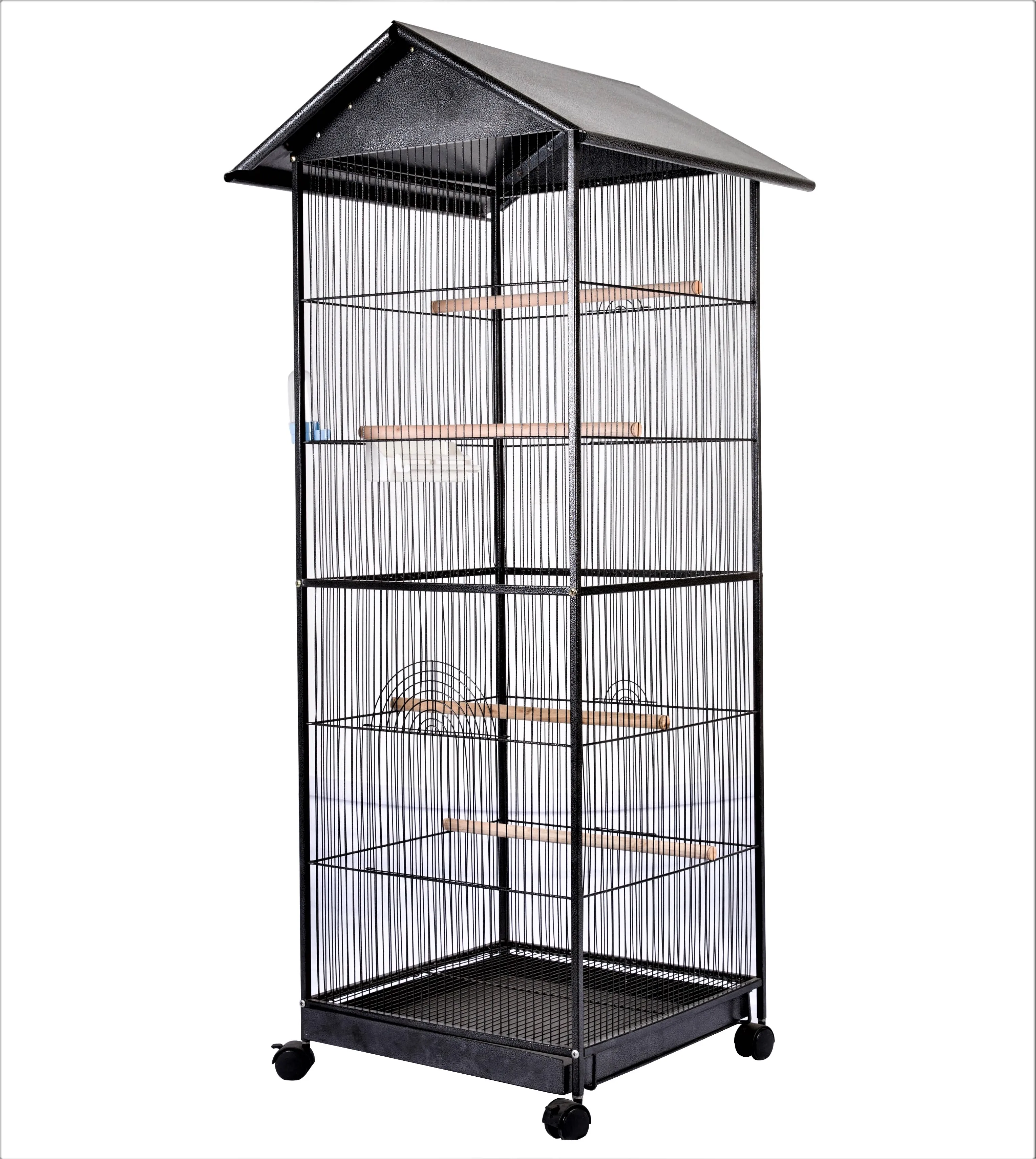 Factory Customized Metal Black Birds Cage Bird Aviary  Outdoor Pigeon Parrot House Pet Cages