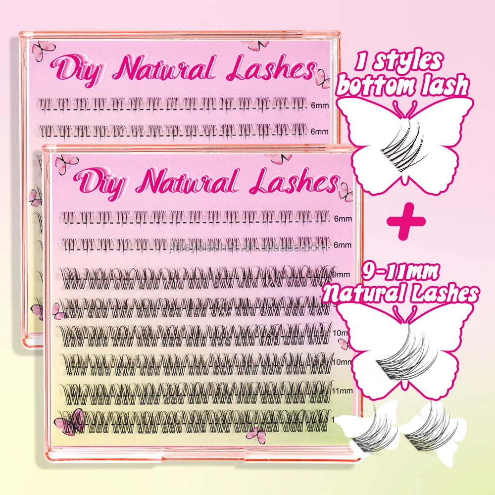 Wholesale Customized Segmented Eyelashes Cluster  Private Label 4 in 1 Mixed Sizes 8-16mm Diy Lash Extensions Cluster Lash Kit