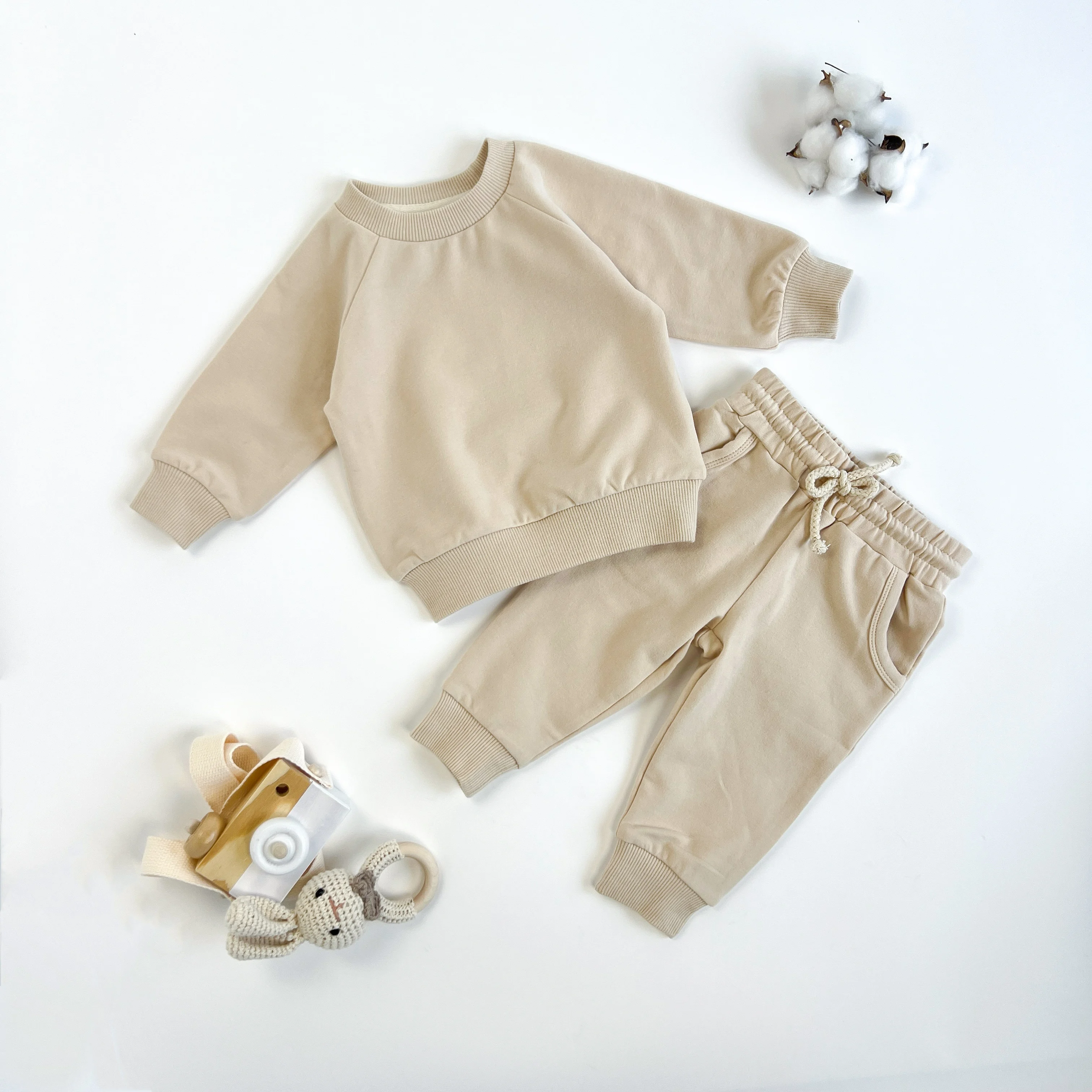 Spring Autumn New Arrivals Casual Baby Tracksuit Organic Cotton Newborn Sweatsuit Long Sleeve Baby Set Clothes