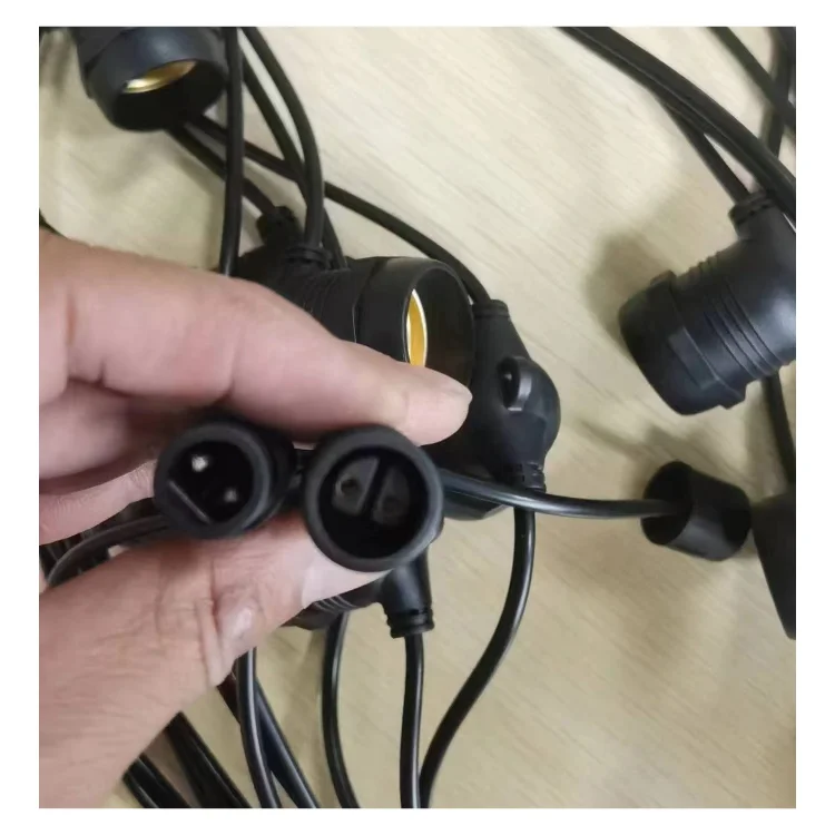 Waterproof Power Cable with Male/Female Plug Electrical wire WITH E27 Thread Plug PVC Insulated Multi