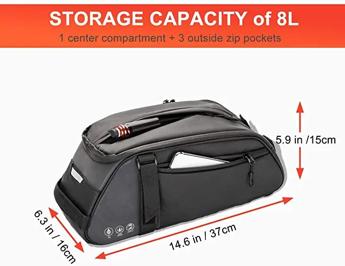 Custom Waterproof  Travel  Bicycle Storage Trunk Pouch Bike Bag Rear