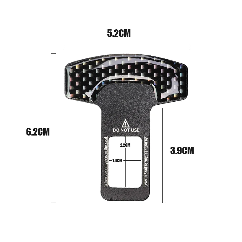 Safety Belt Buckles Real Carbon Fiber Car Seat Alarm Canceler Stopper Plug Buckle Seat belt Clip Car Safety Belt Extender