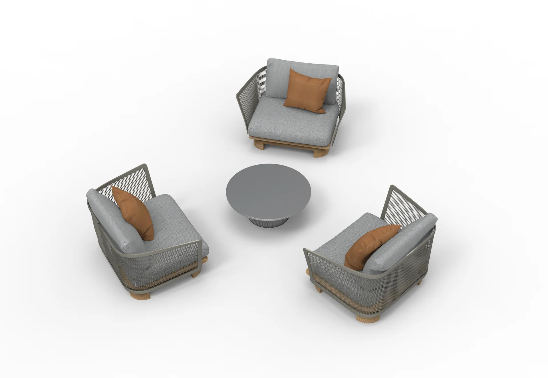 Outdoor Furniture K/D Design Garden Patio Hotel Cruise Resort Villa HPL Board Mesh Aluminum Coffee Table