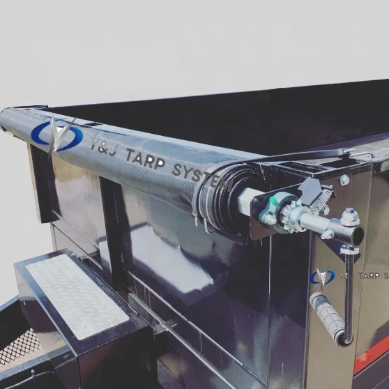 roll off dumpster heavy duty mesh tarps flip system