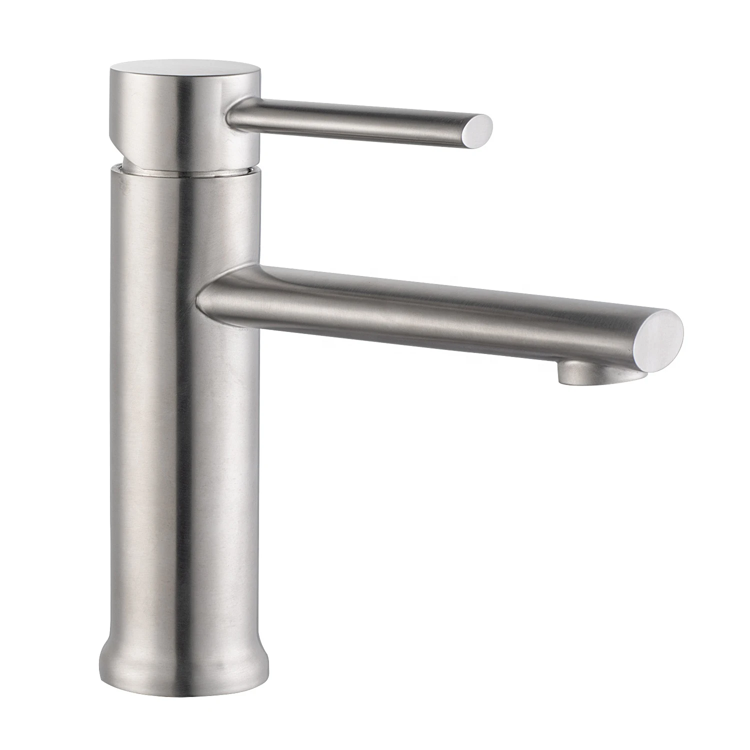 low price Brush SUS 304 stainless steel basin hot and cold water tap bathroom sink faucet mixers matte single hole stainless