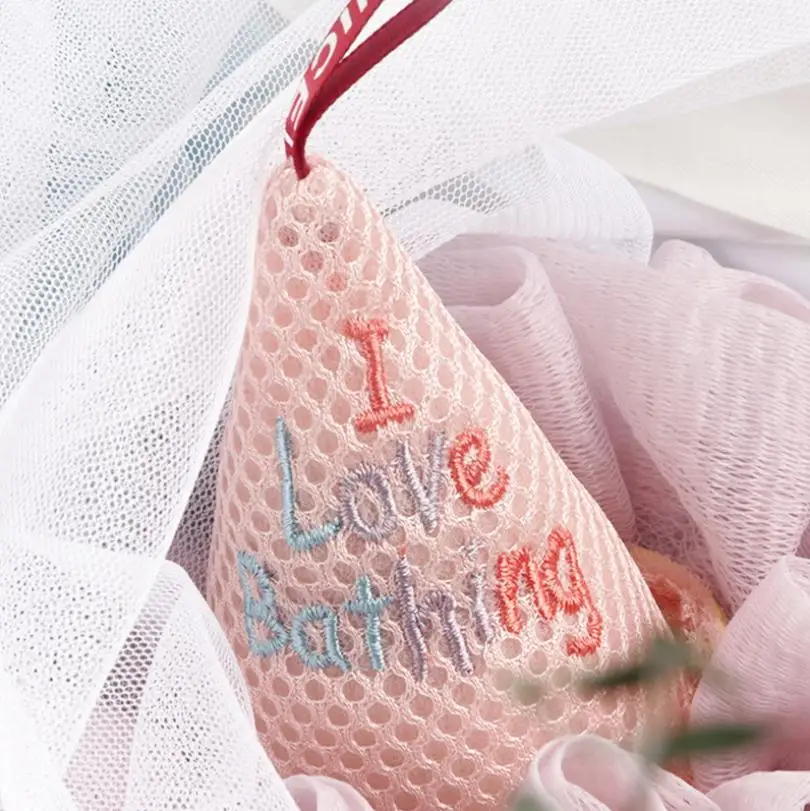Plastic Bath Mesh Ball Bath Sponge Nylon Rich bubbles Body Flower Bath Sponge Shower Brush Body Wash Scrubber Mesh Soft Puff