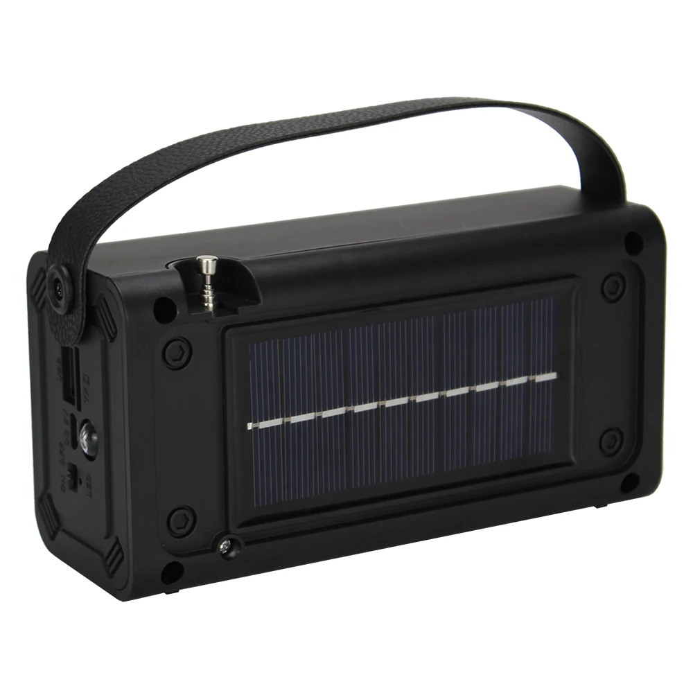 Cheap price USB/TF/B T Rechargeable Wireless Speaker mini Solar Powered FM band Mp3 Player With Torch NS-222S