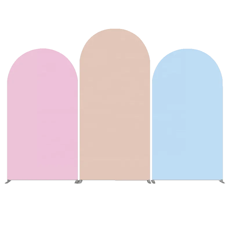 Custom Size Logo Aluminum Pipe Tension Fabric Wedding Decoration Arch Backdrop Wall Purple Balloon Arch Backdrop