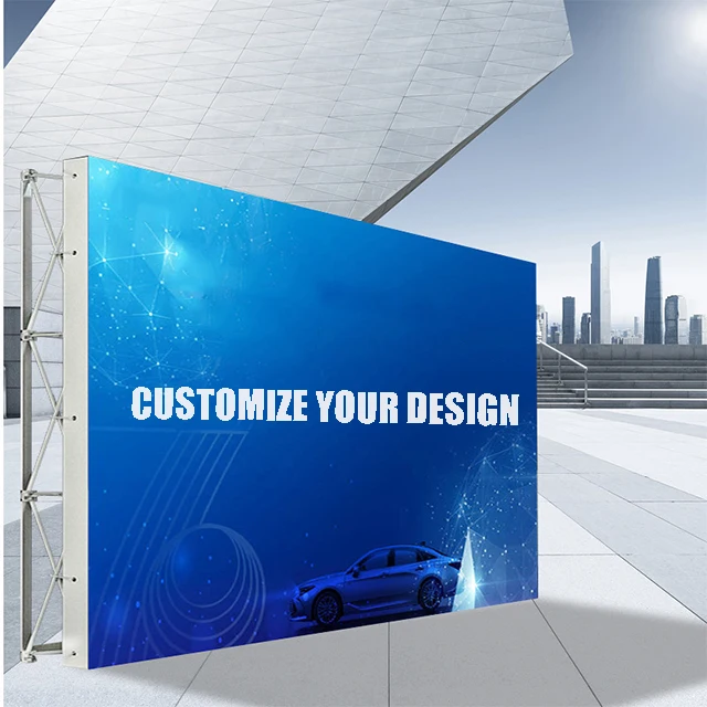 10ft Portable Fabric Trade Show Custom Aluminum Pop Up Backdrop Banner Fabric Display Stand Exhibition Advertising Display Wall