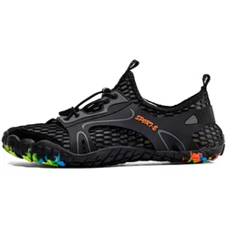 2021 Hot sales mesh fabric pig nubuck hole rubber outsole seashore beach walking wading shoes