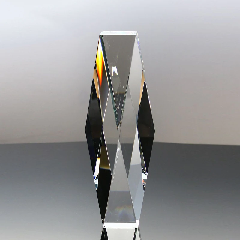 ADL Crystal Diamond Rhombus Star Glass Trophy High-Quality Making Machine Blank Crystal Trophy with Customized Logo