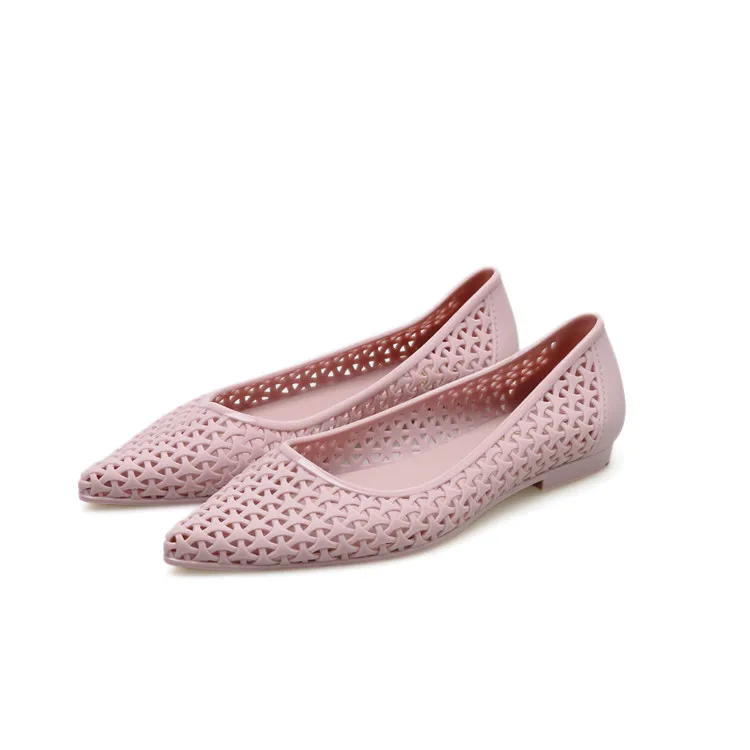 Cute colorful flat jelly sandals anti-slippery women jelly flat