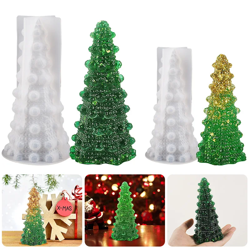 Factory Wholesale DIY 3D Handmade Christmas Tree Silicone Mold for Plaster Gypsum Resin Epoxy Candle
