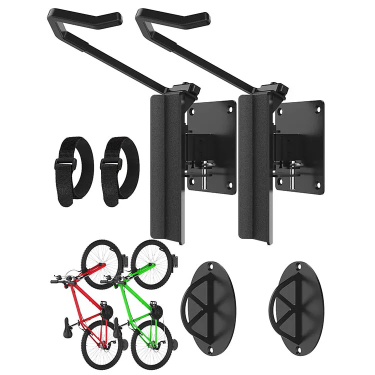 JH-Mech Custom Bike Shop Space-efficient Compact Storage Fat Tire Vertical Solid Metal Bike Rack Wall Mount