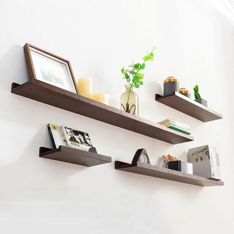 Rustic Wood Floating Shelves Wall Mounted Farmhouse Wooden Wall Shelf for Bathroom Kitchen Bedroom Living Room Set of 3