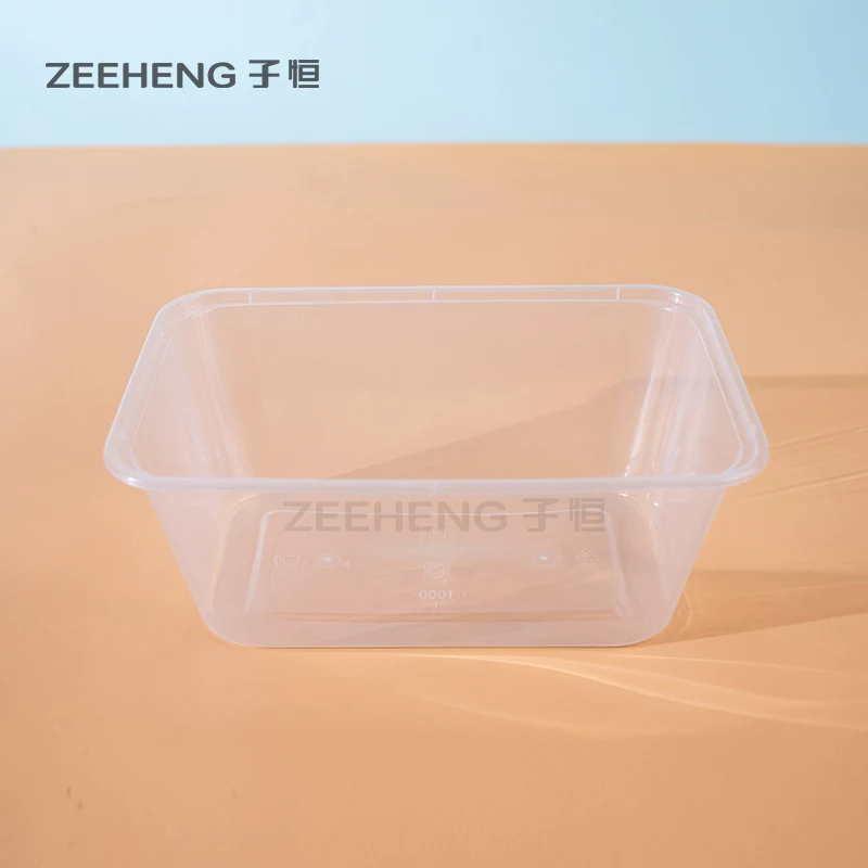 Rectangular clear disposable pp plastic food container takeaway/take out delivery lunch box