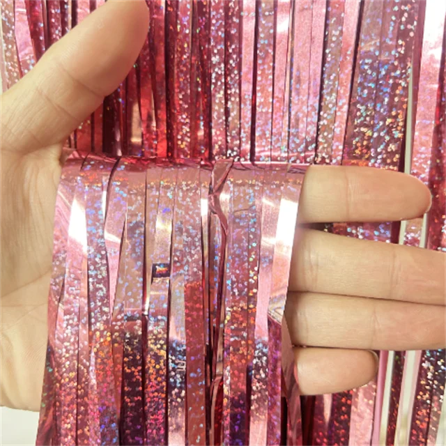1*2m Wedding Backdrop Metallic Tassel Foil Fringe Curtain Decorative Curtains Party Rain Curtains Party Streamer