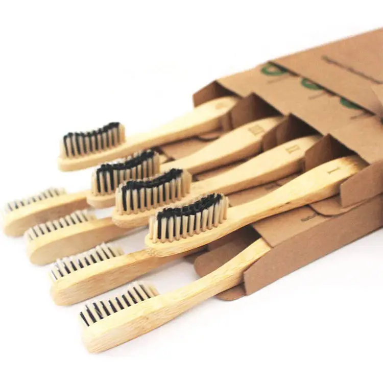 Wholesale eco friendly bamboo travel wooden toothbrush painted wood toothbrush bamboo