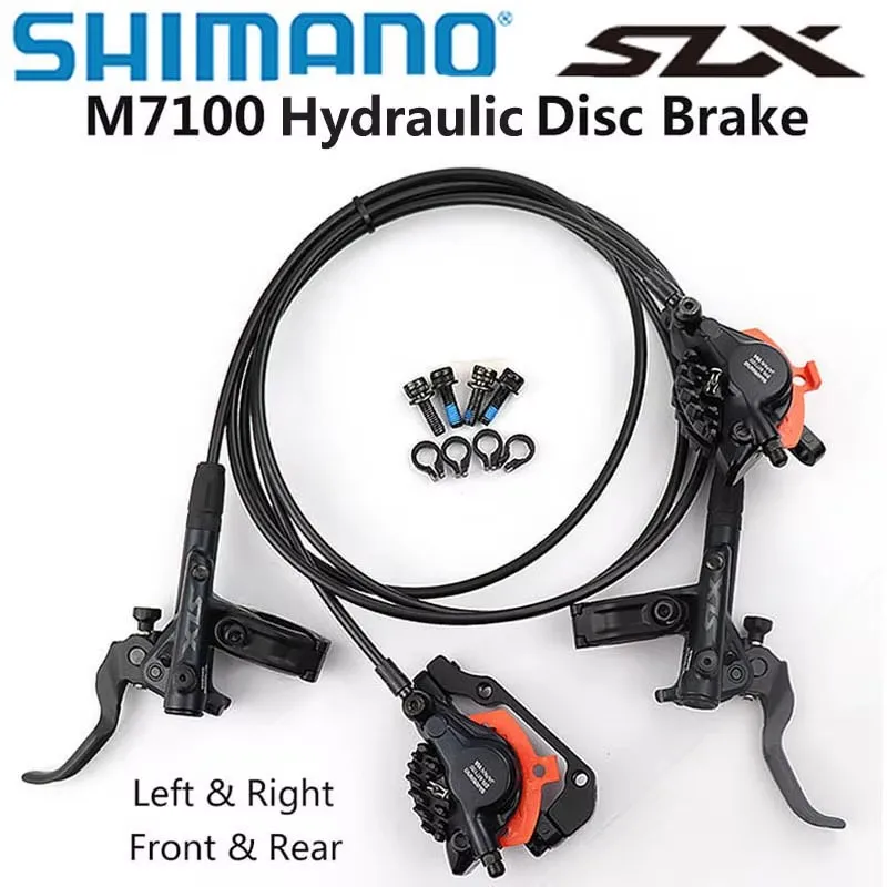 Гидравлический дисковый тормоз Shimano SLX M7120 (4 поршня) и M7100 (2 для горного велосипеда (MTB) комплект длина тормозных шлангов 800/900/1500/1600 мм левый правый