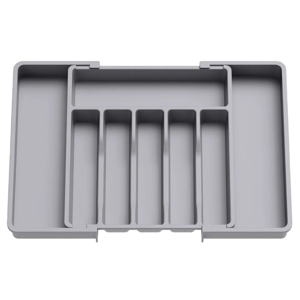 Expandable Silverware Drawer Organizer Tray Plastic Cutlery Organizer in Drawer Utensil Organizer