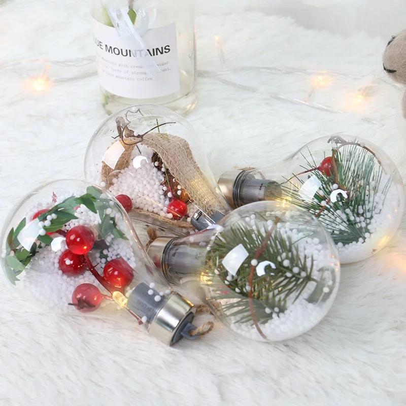 
Wholesale clear ball with hanging polar bear christmas decoration lights 