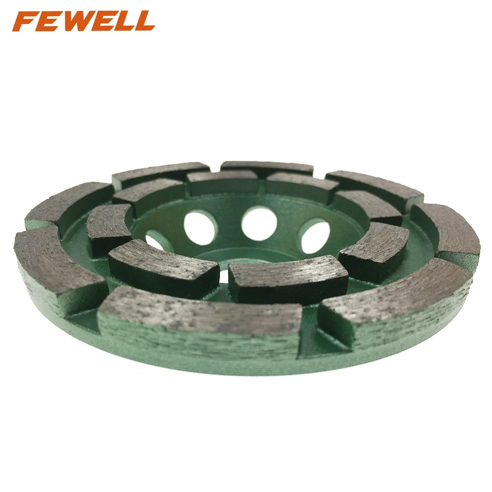 Silver brazed 4inch 100**8*5*20mm diamond double row grinding cup wheel for concrete stone