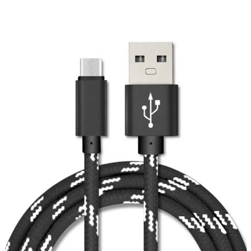 Nylon Fiber Braided Usb Charger Cable 2A Data Cable Wholesale China for Iphone Mobile Phone PVC Zinc Alloy Standard 2.4A 2M FMC