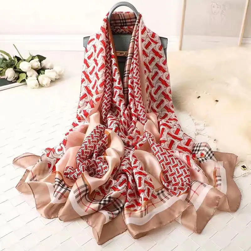 Женский модный Шелковый Атласный длинный шарф на заказ