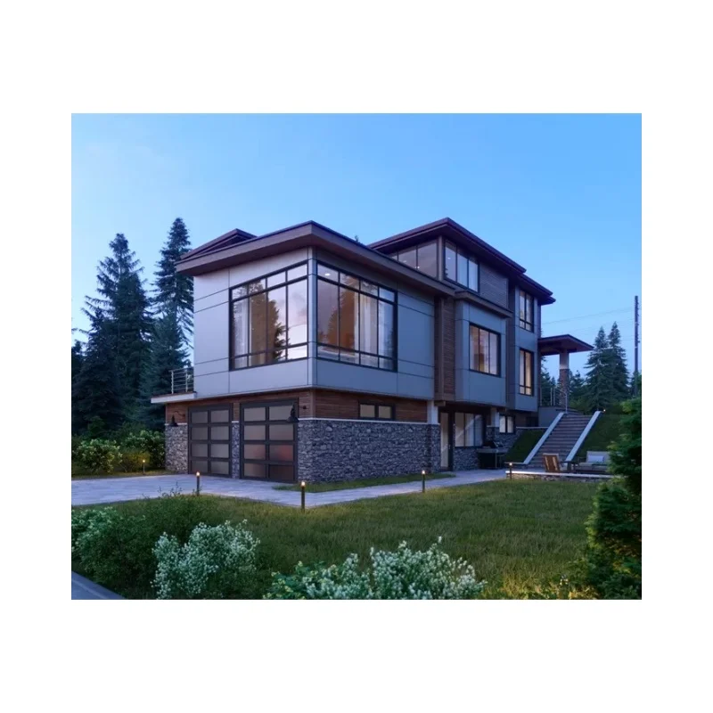 Гараж на 2 машины современный сборный дом из легкой стальной конструкции сборная вилла дома виллы