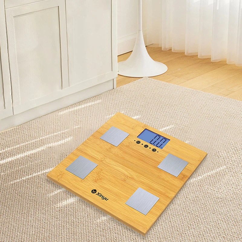 Electronic Body Fat Scale Weight Digital Body Wooden Bathroom Scales Weighing Scale Human Body Fat Analyzer