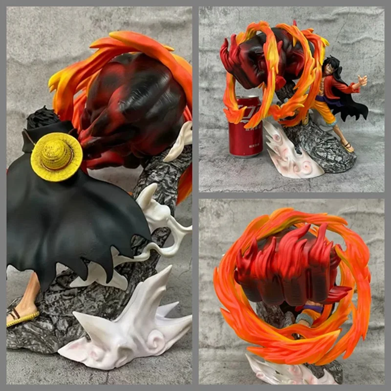 26CM Island of Ghosts Four Emperors Big Fist Fire PVC Collection Manga anime figures Luffy Joy Boy Battle stance