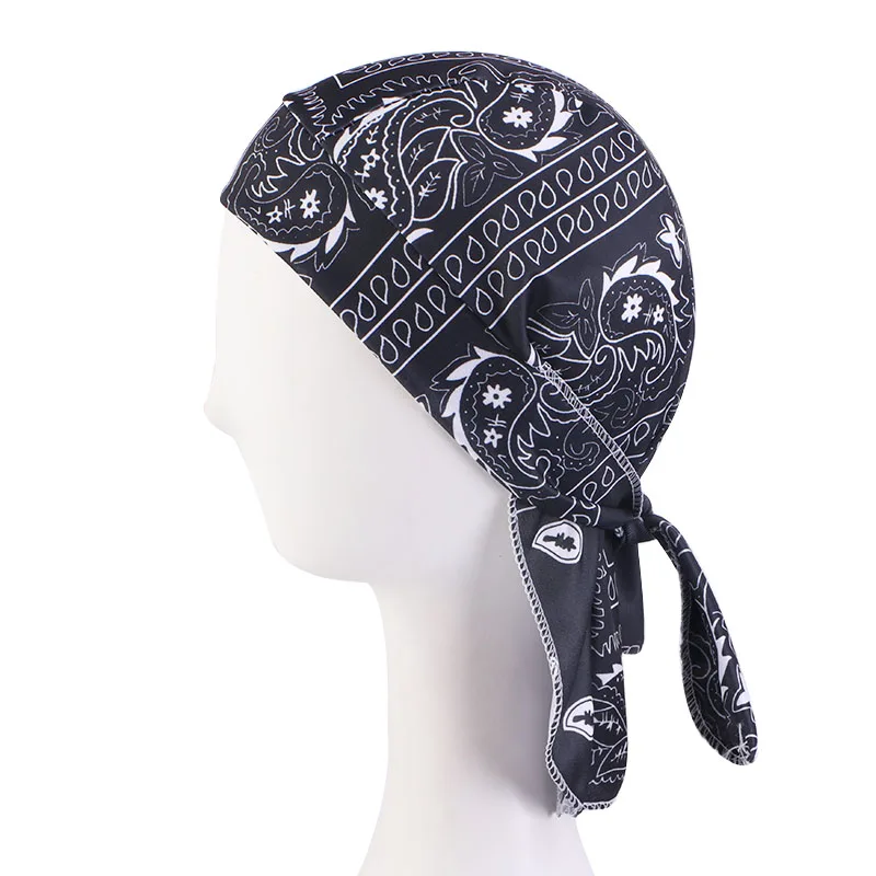Custom Wave Cap Designer Durags Vendor Paisley Bandana Du Rags Durag for men women