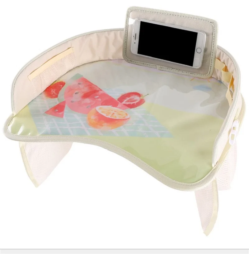 Car Baby Safety Seat Tray Child Car Storage Small Table Waterproof Car Seat Table Tray For Kids Toddler Seat Table Organizer