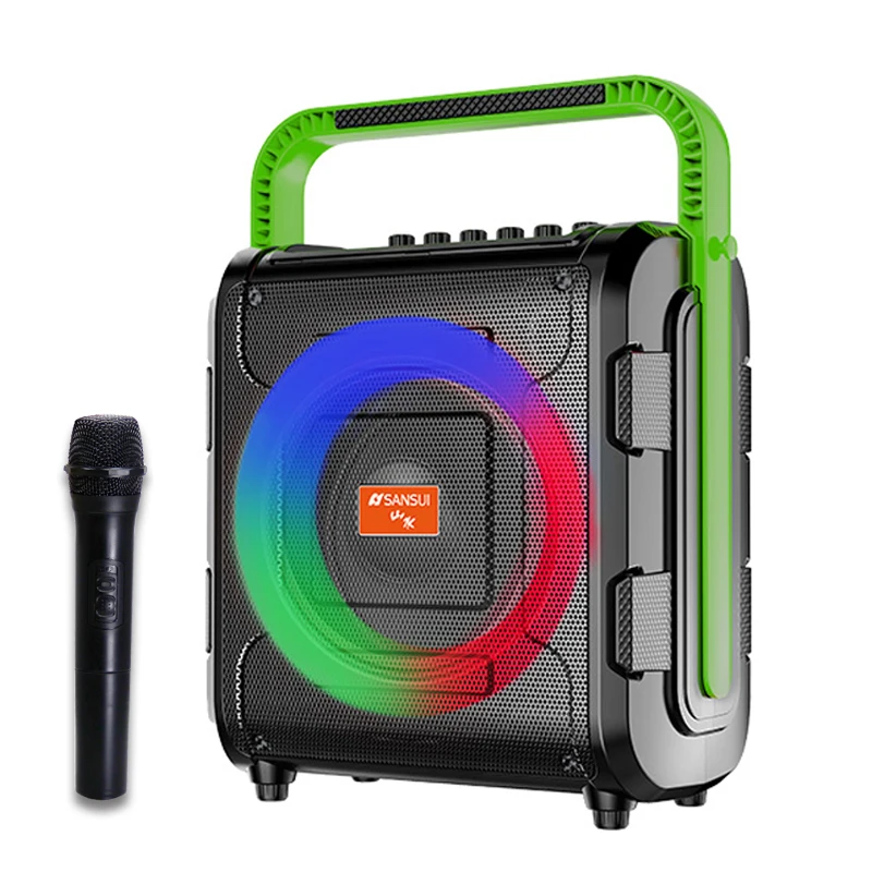 Портативная bluetooth-Колонка Sansui D13 для караоке, колонка для диджея и вечеринки, динамик с активным сабвуфером для домашнего кинотеатра