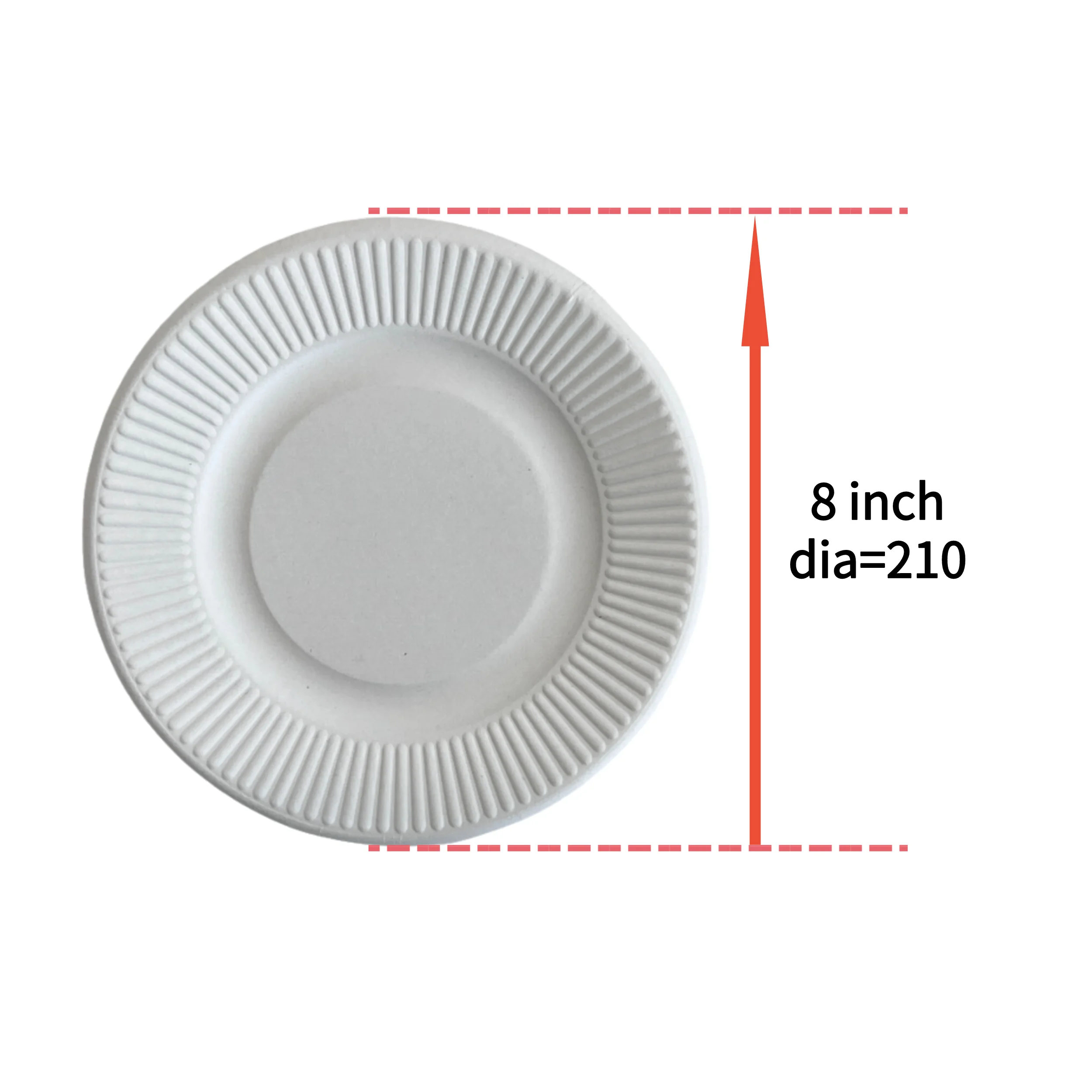 8 Inch Tray Biodegradable Bagasse Plate Biodegradable Food Packaging Paper Tray Disposable Dinnerware