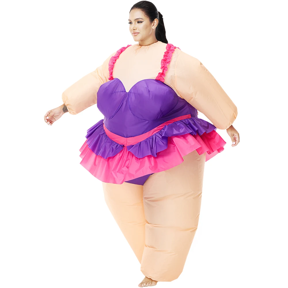 Creative Inflatable Ballet Skirt Mascot Costume Air Blow Ballet Cloth Dancing Costume Adults Cosplay Fat Ballet Dancer for Sale